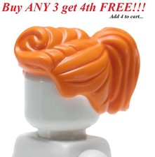   NEW LEGO Minifig Minifigure Girl Female Women Hair ORANGE Ponytail w/ Fringe