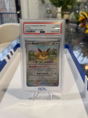Pokemon 2025 Eevee 074/131 Pokemon Day 2025 Stamp GEM MT PSA 10