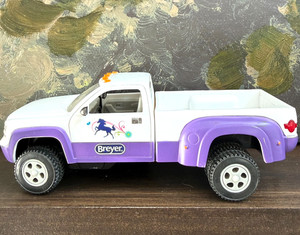 Breyer Horse Dually Pickup Truck Purple & White Opening Doors & Tailgate, Hitch