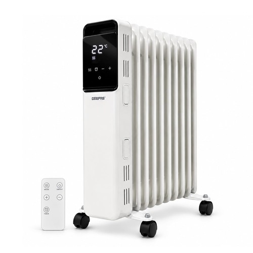 GEEPAS 2500W Digital Oil Filled Radiator Heater,11 Fin Remote Control LED Timer