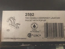 Delta Two Handle Centerset Lavatory Faucet Pop Up No 2592 NOS 2009 Open Box