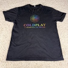 Coldplay Head Full of Dreams World Tour 2016 T Shirt Double Sided Cities Dates