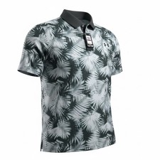 Under Armour Matchplay Printed Polo Shirt Mens 2XL Palm Leaf Athletic Golf