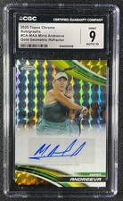 MIRRA ANDREEVA CGC 9 2025 TOPPS CHROME AUTO GOLD GEOMETRIC REFRACTOR 14/50