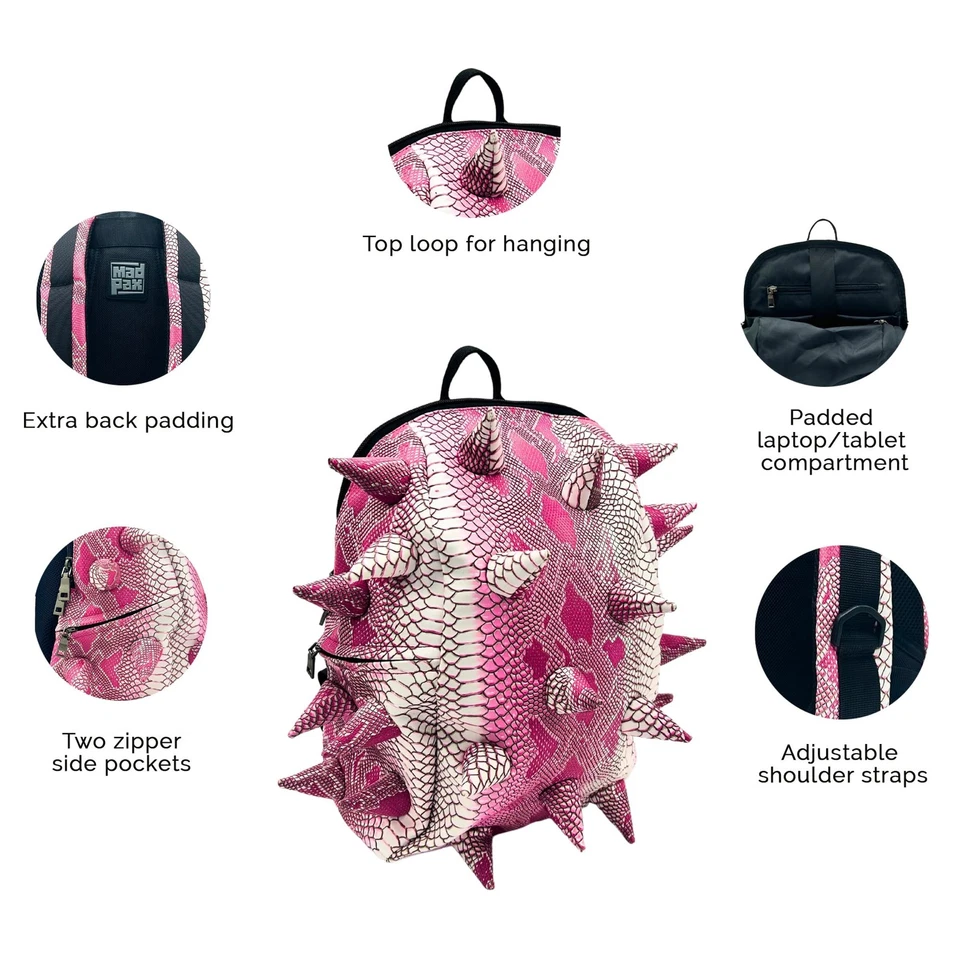 Mochila de viaje Spike Pink Extinct | Mochila premium con diseño 3D, se adapta a 13... Foto 4 de 4