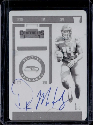 2019 Contenders DK Metcalf Season Ticket Printing Plate Black RC Auto #1/1
