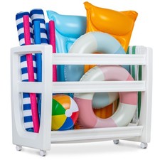 Pool Organizer for Floats and Toys Large Waterproof Storage Rack for Outdoor...