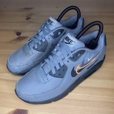 Nike Air Max 90 Grey Black Orange Multiswoosh Trainers Size UK