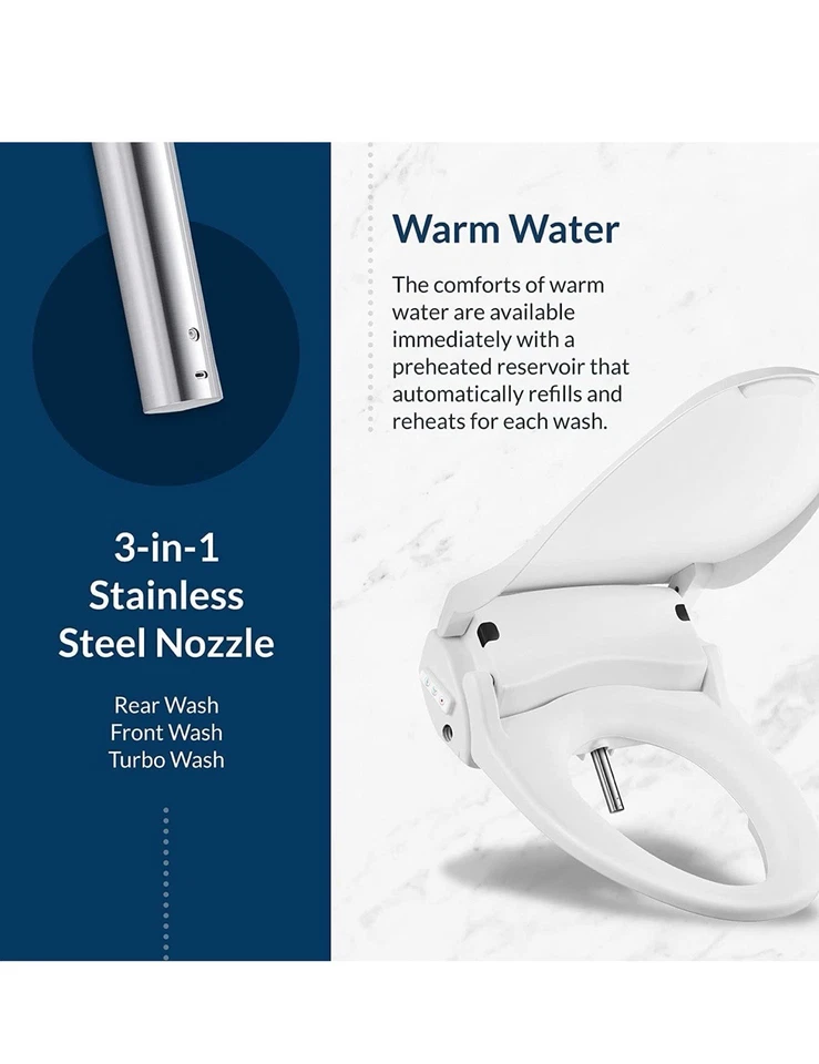 Bio Bidet Slim 2 Electric Bidet ROUND Toilet Seat Remote Heated Seat NEW - Image 4 of 4