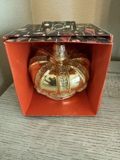 NEW John Derian Company Glass Crown Ornament Gold Glitter Holiday Boxed