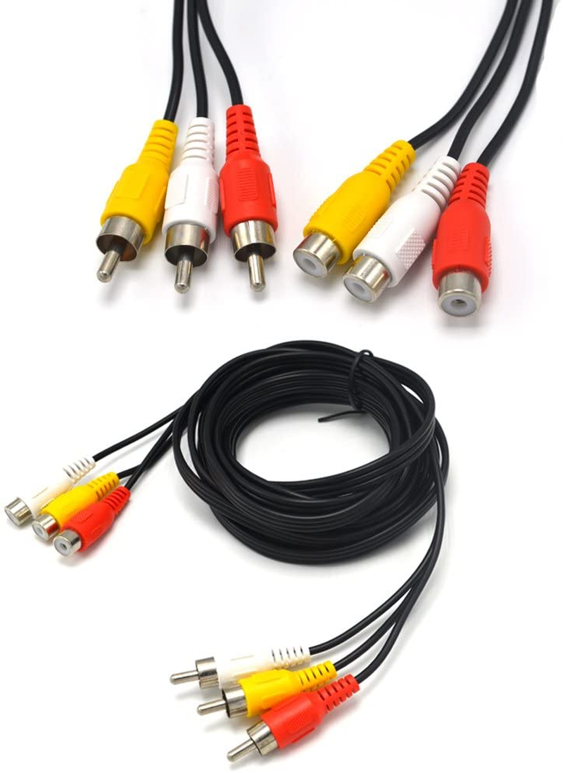 10Ft 3RCA Male to Female Audio Composite Extension Video Cable DVD