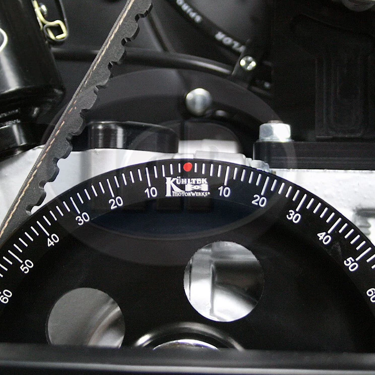 Polea cigüeñal de aluminio VW Bug. Kuhltek Motorwerks Red Dot - Negro anodizado,  Foto 2 de 2