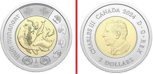 2$ NATIONAL CELEBRATING INUIT NUNANGAT CANADA KING CHARLES Dollar Coin Toonie