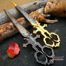 10" Collectible Medieval Renaissance Bodice Scissors Dagger Highly Decorated