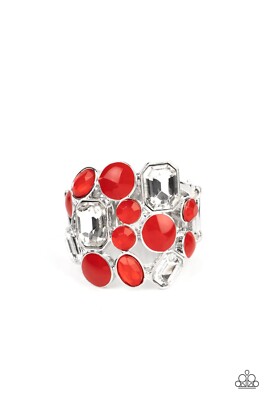 Paparazzi Multichromatic Meditation   Red Ring   Stretch Size 6-10