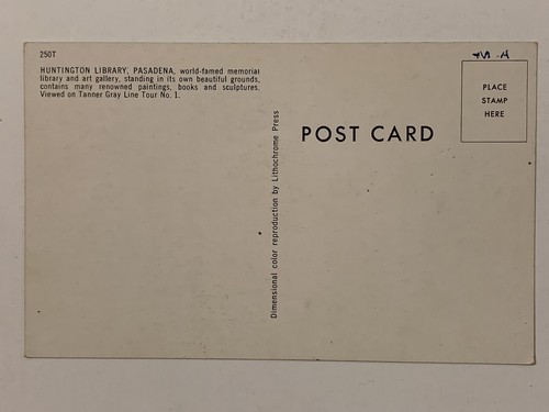 Vintage 1950s Huntington Library Gardens Postcard San Marino Pasadena LA CA - Picture 5 of 7