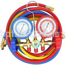 Manifold Gauge Set HVAC AC Recharge Charging Service Hose Kit Refrigerant