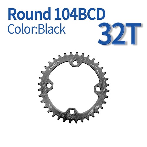 MTB Bicycle 104BCD Round Sprocket 32/34/36/38 Tooth Plate Bicycle Chainring - Picture 35 of 38