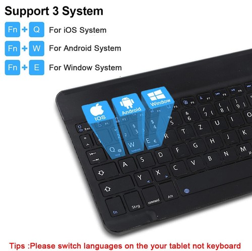 Bluetooth Tastatur Kabellos Keyboard für PC Tablet Notebook Laptop QWERTZ Layout - Bild 4 von 33