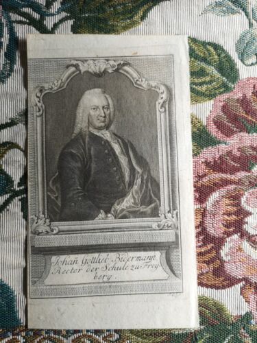 ca 1754 Druck p010 Johann Gottfried Biedermann aus Plauen Untersteinach Freyberg - Picture 1 of 1