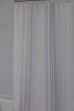 DKNY Graphic Stripe Iris Fabric Shower Curtain 72" x 72" NIP