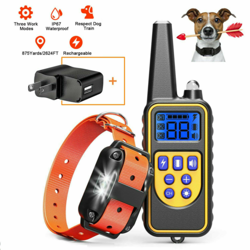 3000 FT Dog Training  Collar Rechargeable Remote Shock PET Waterproof Trainer - Afbeelding 1 van 16