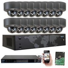 16CH 4K H.265 NVR (16) 5MP 4X Optical Zoom PoE IP Dome Camera Security System 2T