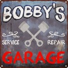 Bobby's Garage Shop Rust Man Cave Shop Gift Home Decor 12x12 Metal Sign SS140