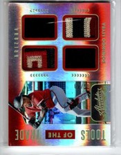 2020 Absolute Tools of the Trade Quad Swatches Spectrum Red #2 Domingo Leyba /49