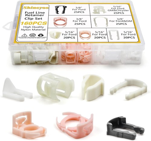 160 PCS Fuel Line Retainer Clips 3/8 & 5/16 Fuel Line Retaining Clip Assortment - Picture 7 of 7