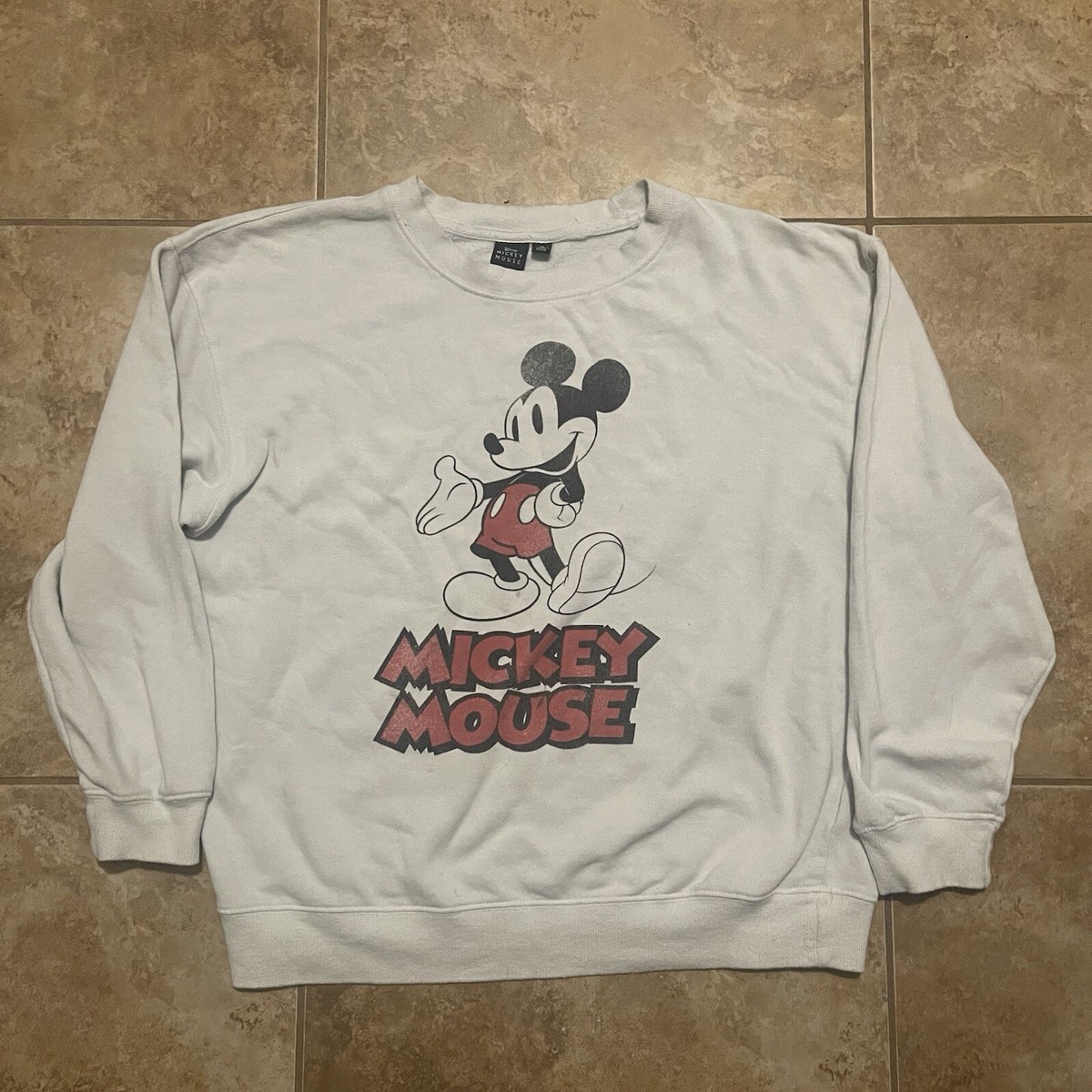 トップス 90s Disney Mickey Mouse print Sweatshirt Vintage 90s Walt Disney Mickey Mouse Navy Graphic Print Crew