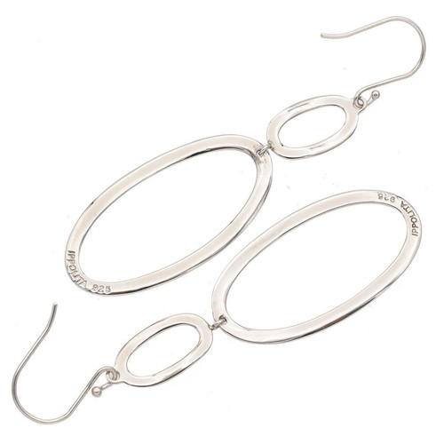 NEW Ippolita .925 Sterling Silver Double Oval French Wire Earrings - NIB - Picture 2 of 5