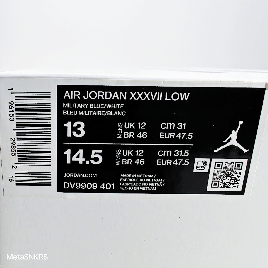 Air Jordan 37 Low US 13 Mens Blue White Black Red Nike Basketball DV9909 401 NIB thumbnail 3