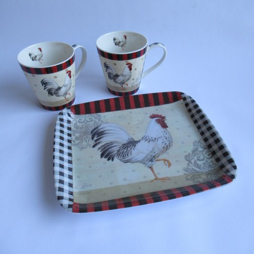 Pimpernel Country Touch Mug & Tray Set 8420 Cup Cockerel Rooster Gift Coffee Tea - Picture 2 of 6