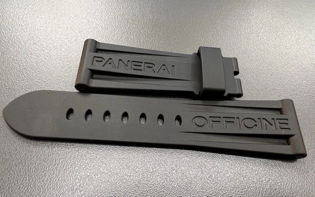 2 TUBI CINTURINO PELLE PANERAI 40MM Con Fascia Gomma 22MM E Tubes Acciaio 316L