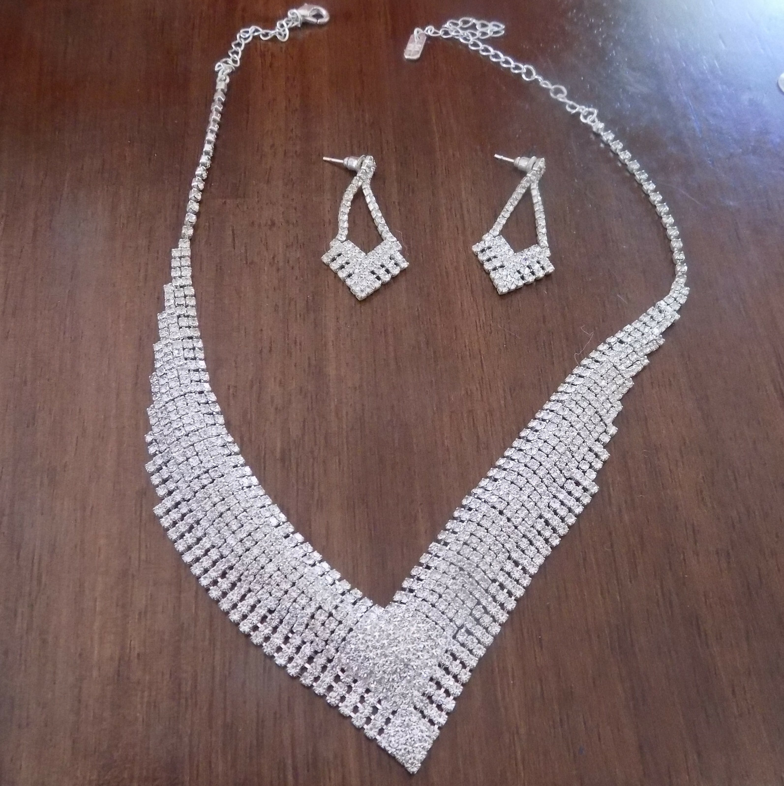 Statement Necklace & Earrings Set beautiful cryst… - image 3
