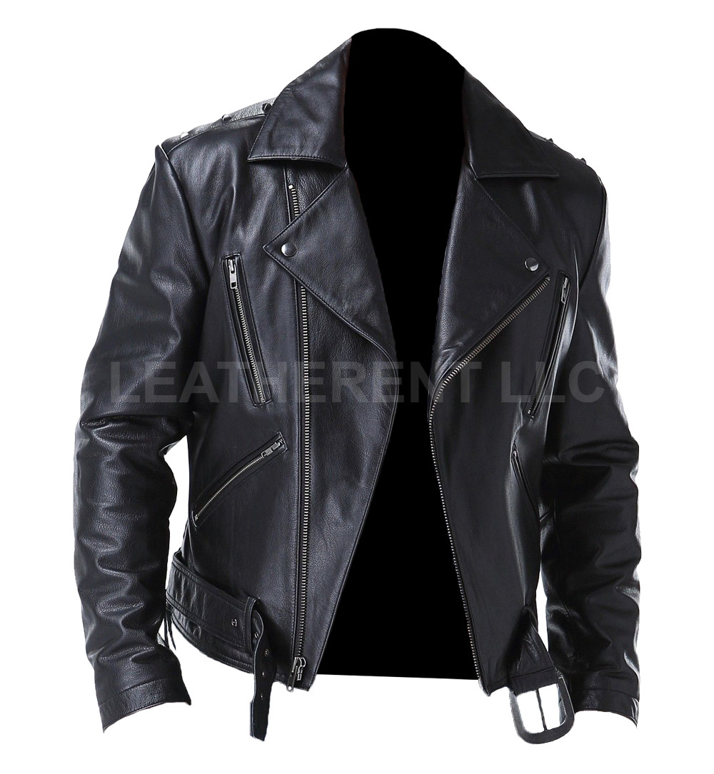 Mens Punk Ghost Rider Nicolas Cage Cosplay Biker Outerwear Real