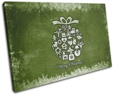Christmas Decoration Wall Canvas ART Print XMAS Picture Gift Chalk 02 Green Chri