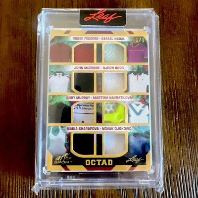 2023 leaf art of sport octad 1/1. Roger,Nadal,McEnroe. Game used! 8 relics!!   