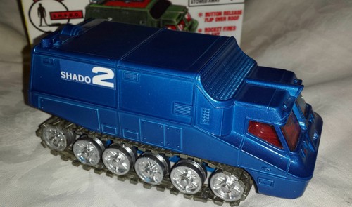 DINKY 353 SHADO 2 MOBILE BLUE FLAT TOP VERSION FULLY RESTORED & DISPLAY BOX