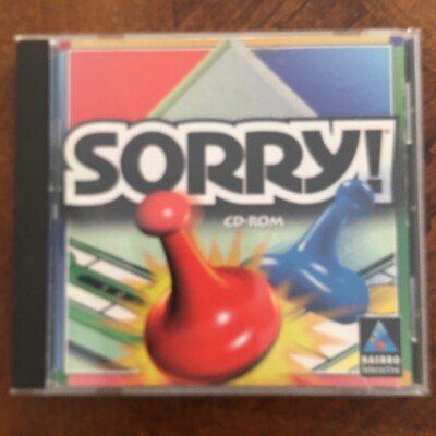 Sorry! (Win 95/98, PC CD-ROM, 1998) Hasbro Interactive, Disc, Manual & Case!