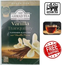 Ahmad Tea Vanilla Tranquility 100% Ceylon Black Tea 20 bags with Vanilla Pieces