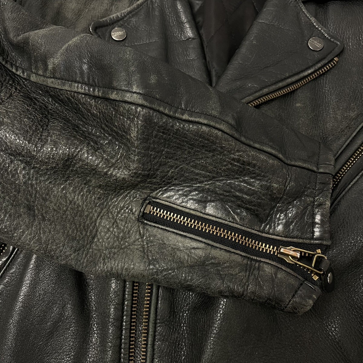 Vtg 90's Mirage DISTRESSED Black Goat Skin Leather Vtg 90's Mirage DISTRESSED Black Goat Skin Leather