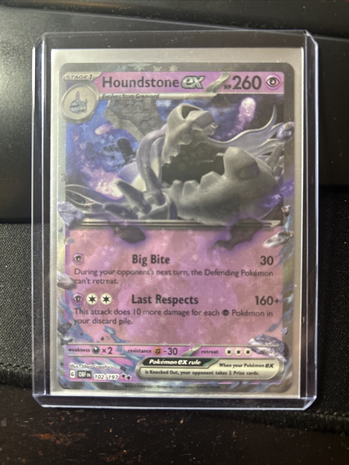 Pokémon TCG Houndstone Ex Sv03: Obsidian Flames 102/197 Holo Double Rare - BC