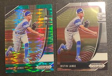 2020 Panini Prizm Baseball Draft Picks Justin Lange Green Pulsar & Base #PDP34