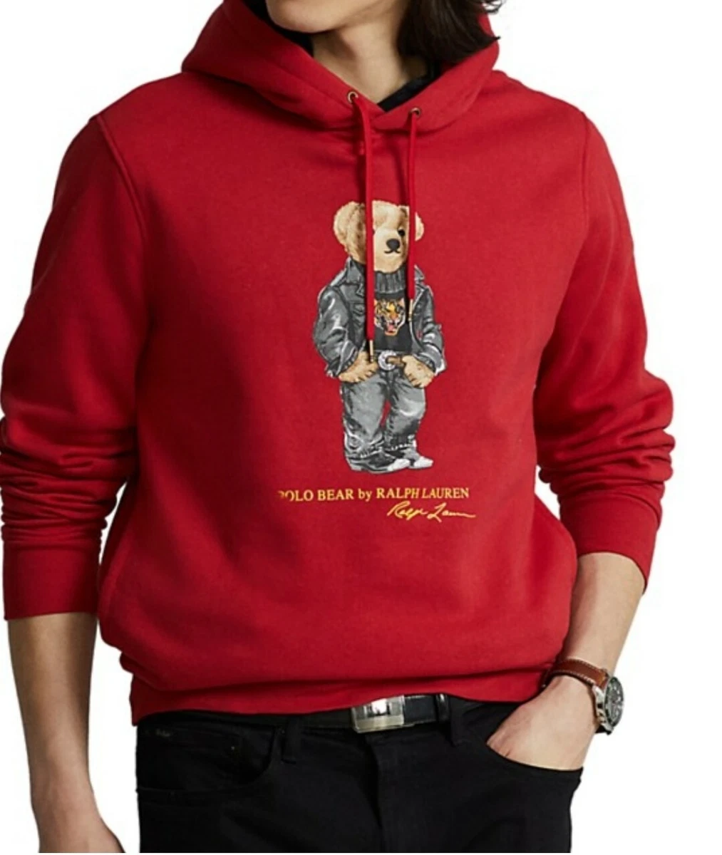 Polo Ralph Lauren Mens XL Lunar New Year Tiger Bear Hoodie Sweater red  chinese | eBay