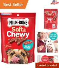 All-Natural Bacon Flavor Soft  Chewy Dog Treats - 10 Pouches, 5.6 Ounces Each