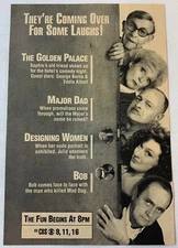 1993 CBS tv special ad ~ GOLDEN PALACE, MAJOR DAD, DESIGNING WOMEN, BOB Newhart