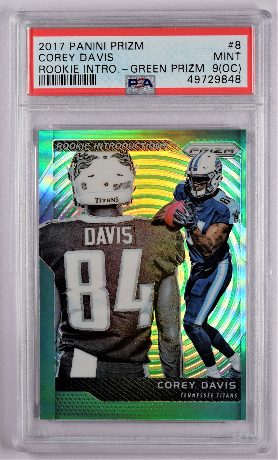Corey Davis Panini Prizm Rookie Introductions #8 Green Prizm