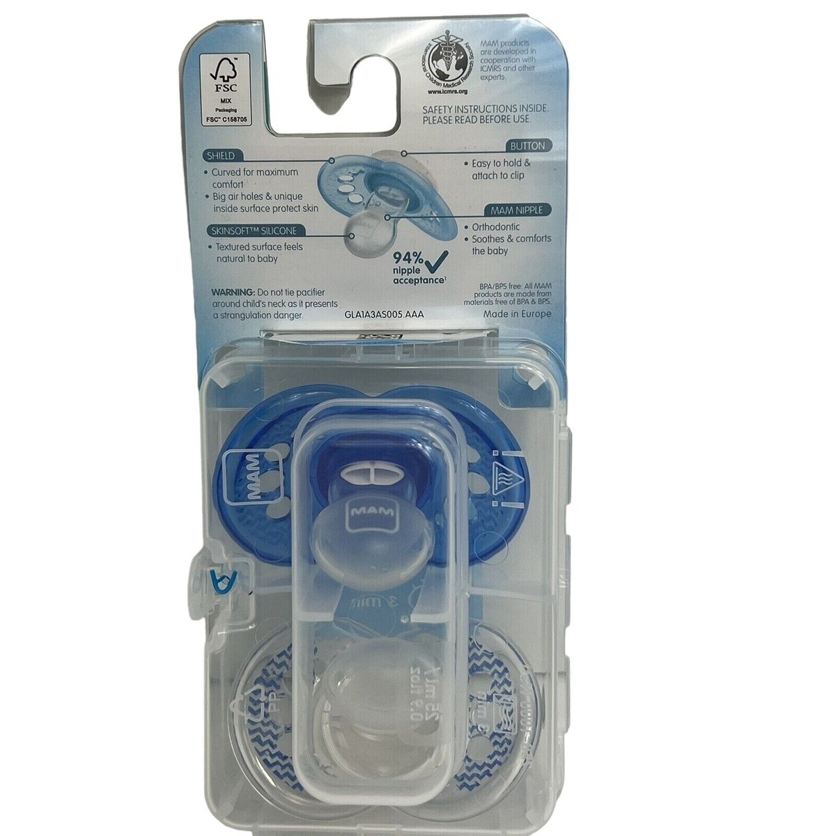 ao mama Mam Original Pacifier BPA Free Fox Elephant Orthodontic